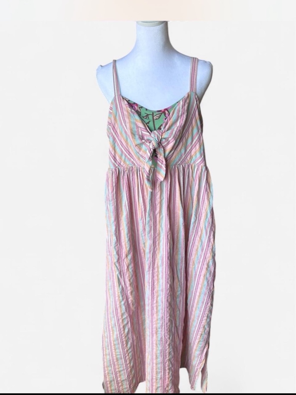 Matilda Jane No Baggage Striped Maxi Dress XXL Pastel Rainbow